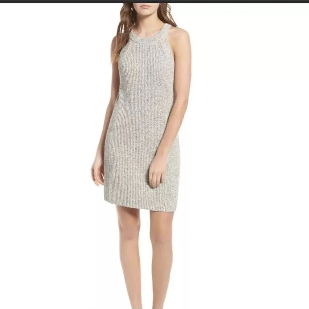 Madewell Sweater Dress Womens Size XS Gray Marled 100% Cotton Valley Sleeveless